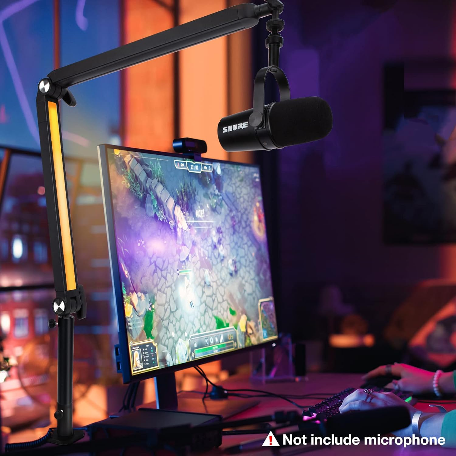 Boom SM7B Arm with RGB Light - Mic Arm for HyperX QuadCast Boom SM7B Arm with RGB Light - Mic Arm for HyperX QuadCast